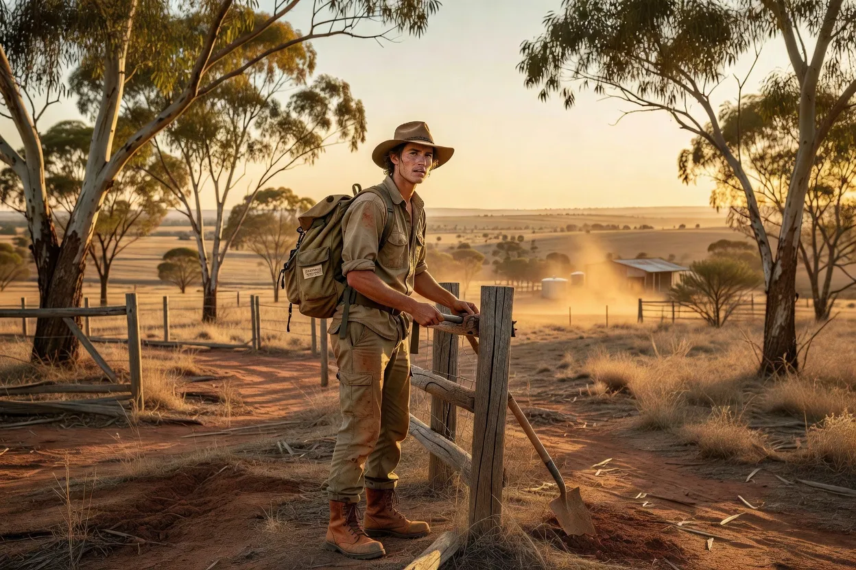 Voyageur en Working Holiday Visa participant à des travaux agricoles dans une ferme australienne