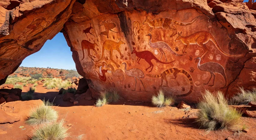 Art rupestre aborigène dans l'Outback australien